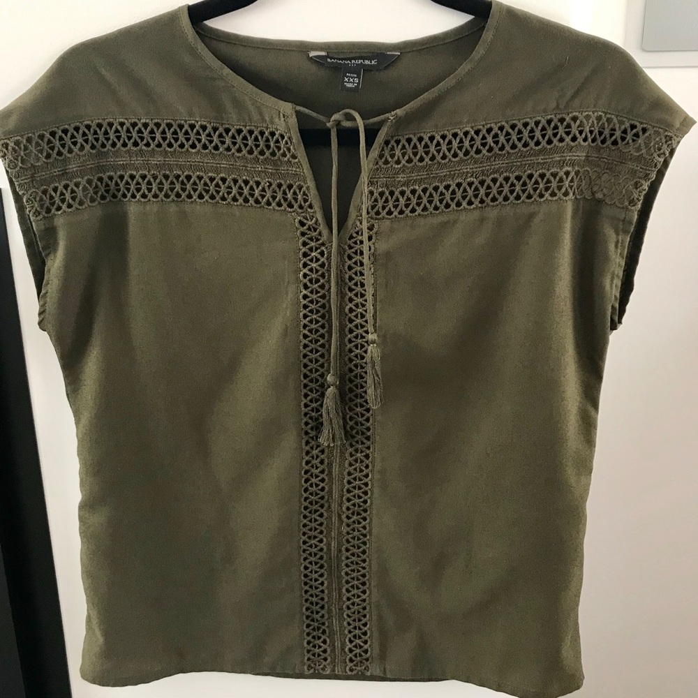 Olive green Banana Republic blouse